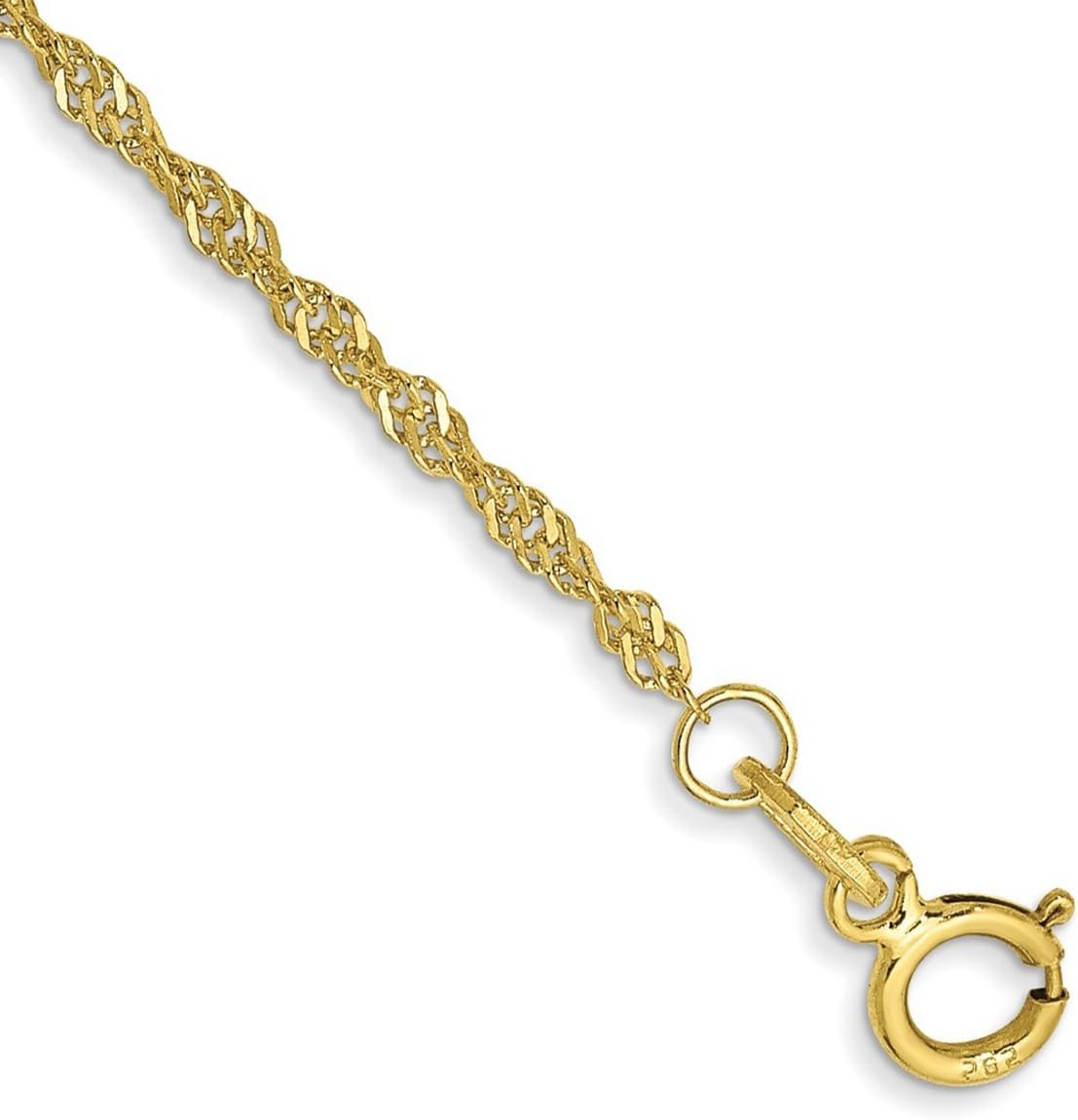 JewelryWebGold 1.4mm Singapore Chain Bracelet Jewelry for Women - Length Options: 18 23