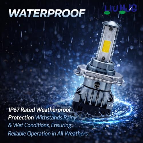 Image of LIU HJG LED H4 Headlight Bulb High Brightness Waterproof & Heat Dissipation 40W 12V DC Power White Light Reflection Universal fit for All Bikes & Cars (Pack of 1)