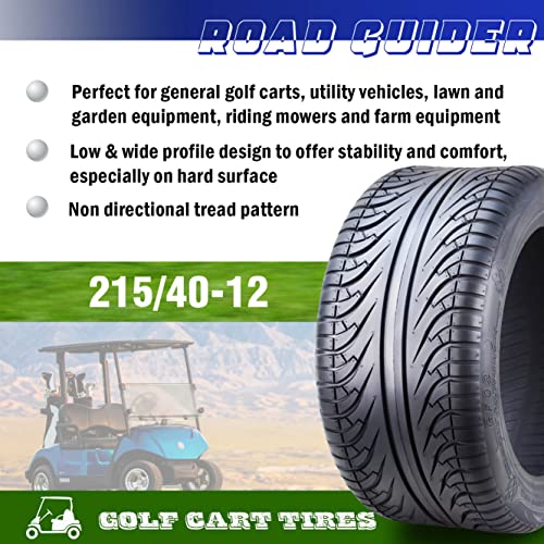 Roadguider 215/40-12 Golf Cart Atv Tires 4 Ply 215/40X12 -Set 4-14005 #TOP1