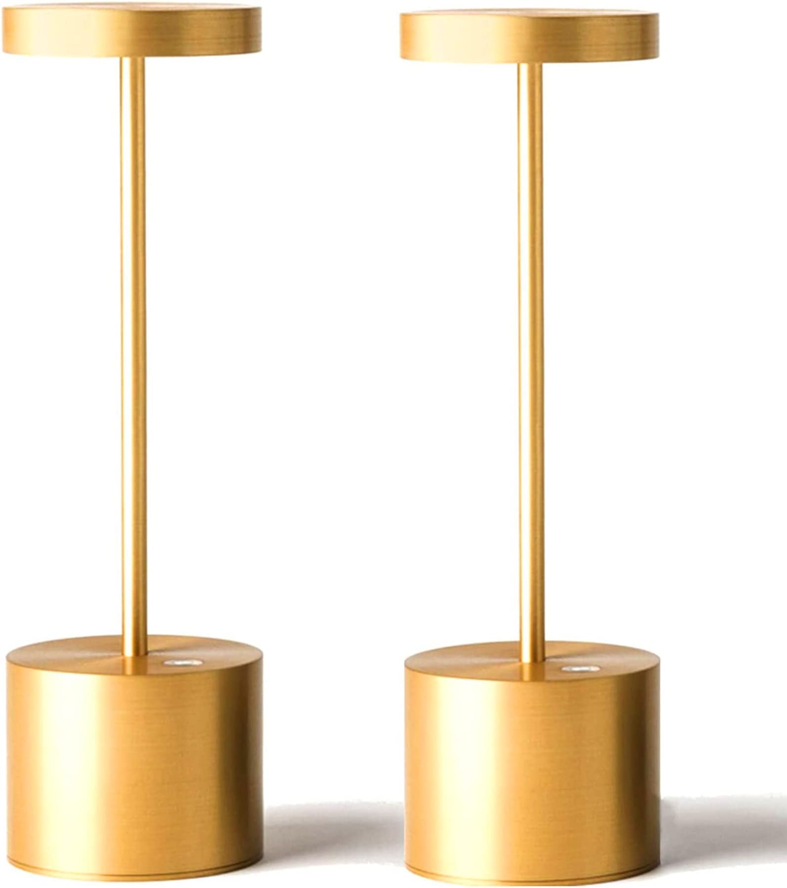 2 Pack Cordless Table Lamp Rechargeable, 5000mAh Battery Operated Portable Table Light,Dimming LED Table Lamp for Restaurant/Patio/Outdoor(Gold)