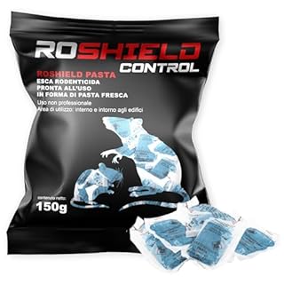 Roshield Super Forte Veleno per Topi e Ratti, Veleno per Topi Professionale, Esca Topicida Ratticida in Bustine di Pasta Fresca, Rodenticida Potente, Uso Esterno ed Interno, 100% Made in Italy