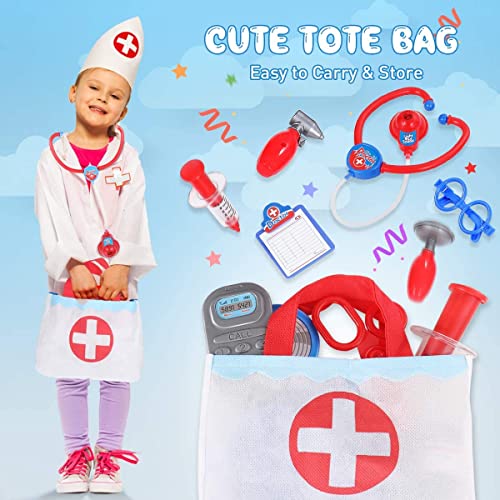 Doctor Kit for Kids- 18 Pcs Pretend Play Doctor Set with Medical Storage Bag & Electronic Stethoscope- Kids Doctor Playset Toys for Toddlers Boys Girls - Thumbnail 4