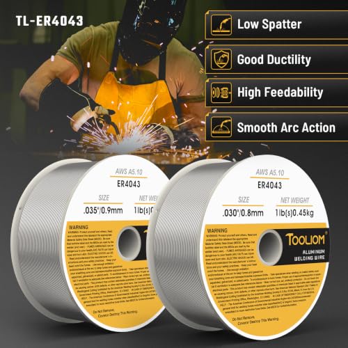 Image of TOOLIOM ER4043 .030 inch+.035 inch Aluminum MIG Welding Wire, 1LB Spool 2PCS