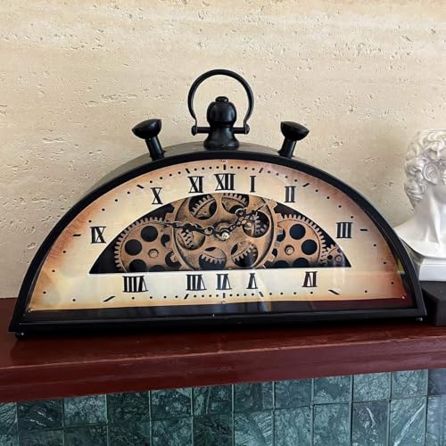 Reloj de suelo vintage mecánico con engranajes dinámicos y funcionamiento silencioso de medio círculo 5