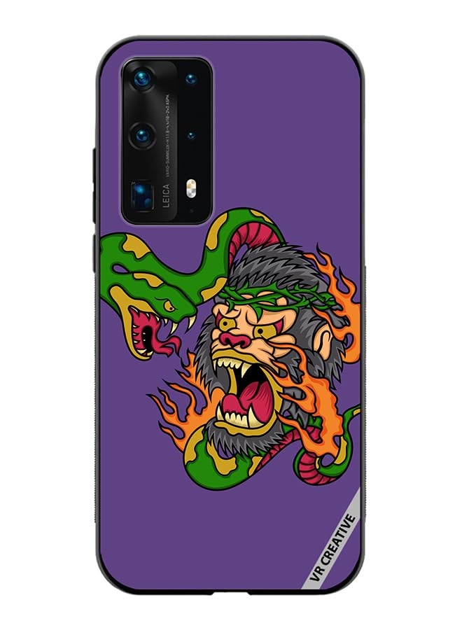 VR CreativeProtective Case Cover For Huawei P40 Pro Plus King Kong Vs Snake Design Multicolour NR356808