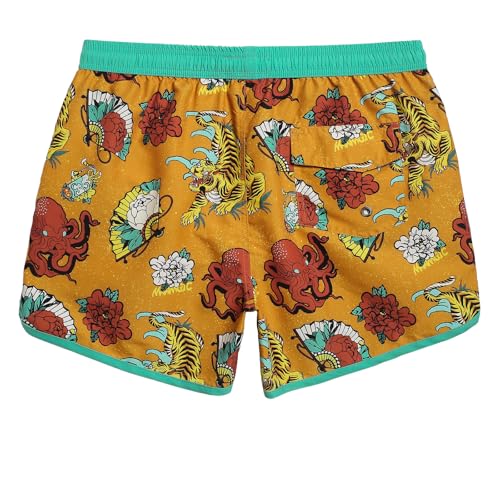 Image of maamgic Mens Boys Short 80s 90s Vintage Swim Trunks with Mesh Lining Quick Dry Swim Suits Board Shorts