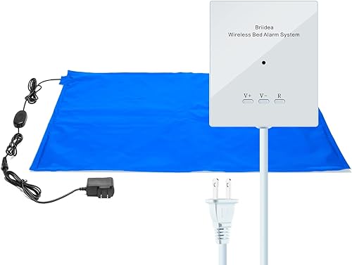 briidea Alarmas de cama y prevención de caídas para ancianos con almohadilla de cama con detección de peso de 20 x 28 pulgadas (alarma inalámbrica