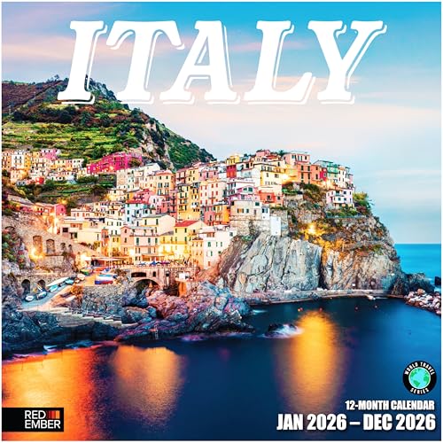 RED EMBER Italy 2026 Wall Calendar 12 Month | 12