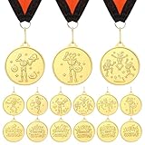 Cunno 6 Pcs Halloween Costume Contest Medals 2 Inch Golden Best Costume Skeleton Medals Contest Prizes Awards Trophy for Halloween Party Supplies (Classic)