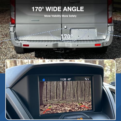 Image of CK4Z-19G490-A Rear View Backup Camera Compatible with Ford Transit 150 250 350 350HD 2015-2017, Transit Cargo Van 2018-2019 - Replace# CK4Z190G490A Rear Camera