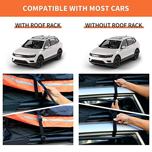 WISAMIC Rooftop Cargo Carrier 1000D PVC Car Roof Cargo Carrier Waterproof car top Carrier Ultimate Rooftop Cargo Bag Soft-Shell with Anti-Slip Mat for All Vehicles with/Without Racks (15 Cubic Feet) - Thumbnail 7