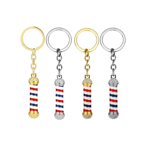 GALPADA 4Pcs Barber Keychain Set - Alloy Material, Assorted Colors,