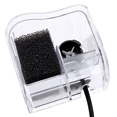 Image of HIERYAN Fish Tank Small Filter Aquarium Hang on Filter Small Aquarium Filter，Small Submersible Hanging Fish Tank Filter for 1 to 8 Gallons Tank