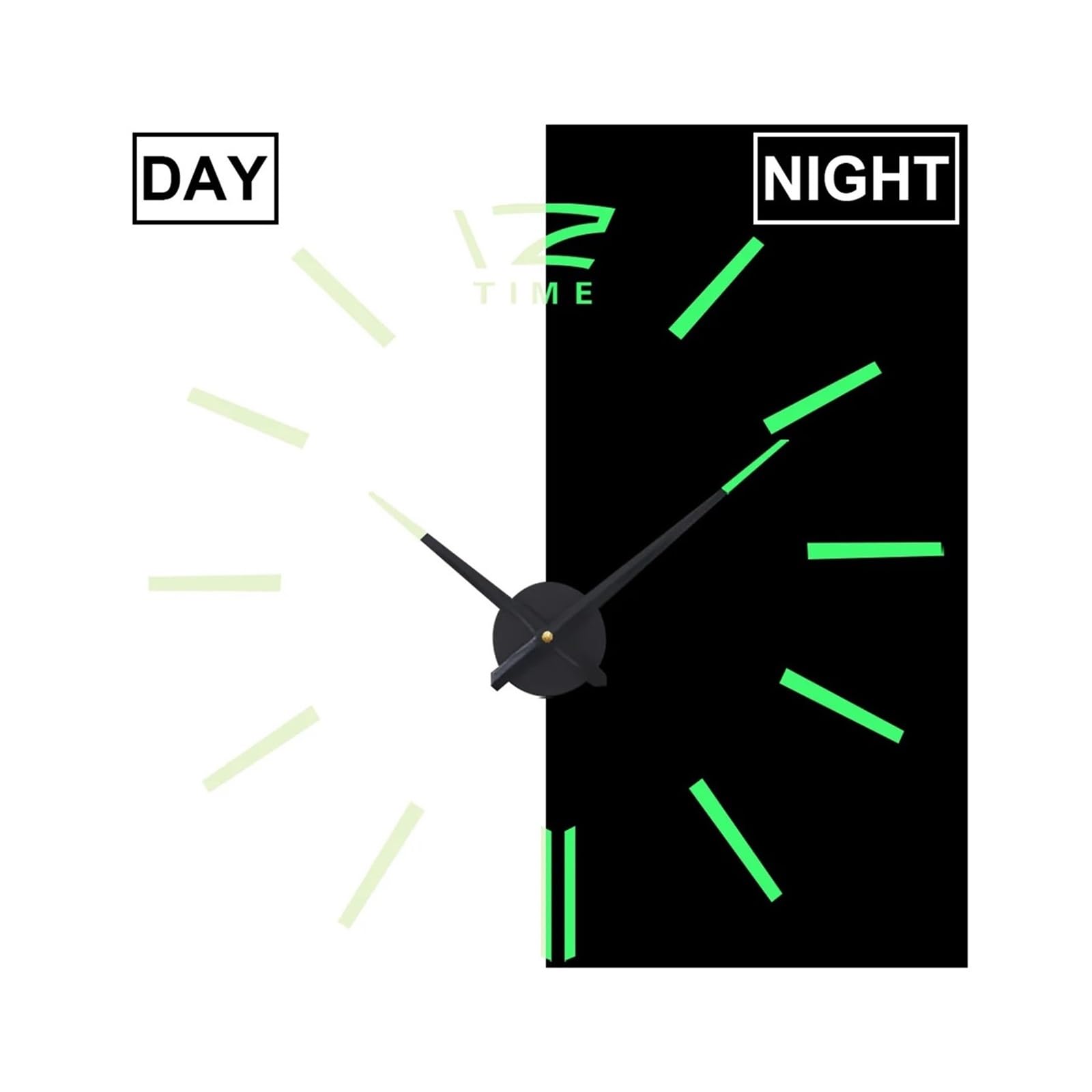 Orologio Da Parete Luminoso Led Orologio Da Parete Grande 27/37/47 Pollici, Acrilico 3D Autoadesivo, Quarzo Silenzioso Per Casa Soggiorno Cucina(47inch(80-120cm) EVA)