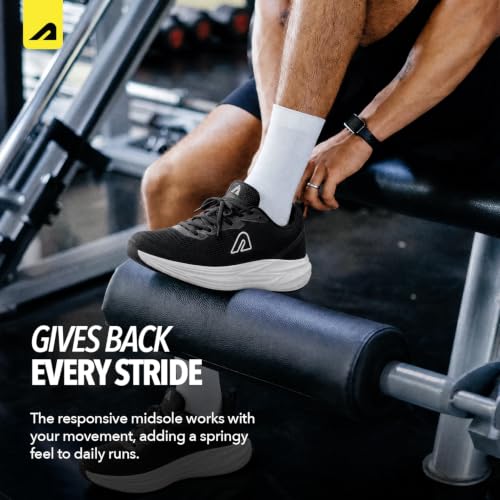 Image of Boldfit Running Shoes for Man Comfortable Sports Shoes for Men Running Lightweight Gym Shoe for Men Workout Soft Cushioned Walking Shoe for Man Anti Slip Gym Footwear- Velocity, Black White, UK 06