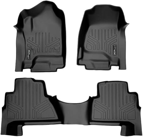 Miniatura 3 de SMARTLINER Juego de alfombrillas de piso de ajuste personalizado de 2 filas negras para Cadillac Escalade 2015-2020. No es compatible con los