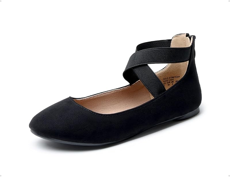 DREAM PAIRS Zapatos planos con tiras en el tobillo para mujer