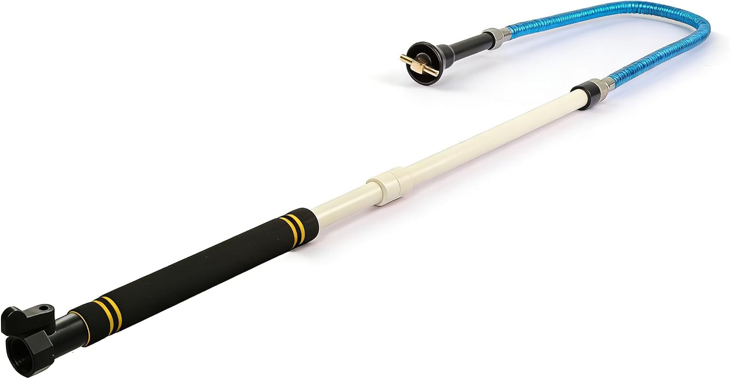 RV Black Water Tank Cleaner Wand， 63" Camper Water Tank Rotating Spray Washer Powerful Cleaning Function Suitable for RVs Camper