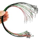 Fishing Wire Leaders for Saltwater: 30pcs Stainless Steel Line Leaders Nylon-Coated 19' - 100 LB High Strength Wire Rig for Shark Barracuda Pike Fishing - Black Red Green