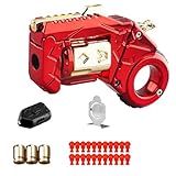 Gun Fidget Toys for Adults, Metal Fidget Toy Guns with Shell+Bullet+Target+Sight, Alloy Fun Toys Cool Hand Spinner to Relieve Stress, Anxiety, Office Desk Toys (Red)