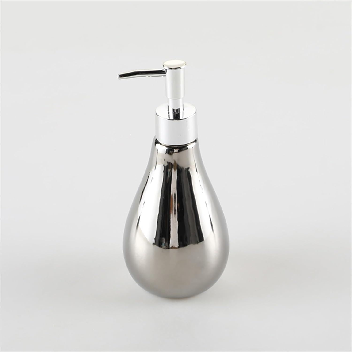 Hand Soap Bottle Frosted Soap Dispenser for Kitchen and Bathroom Ceramic Soap Pump Silver Soap Bottle for Lotion Essence Massage Oil，