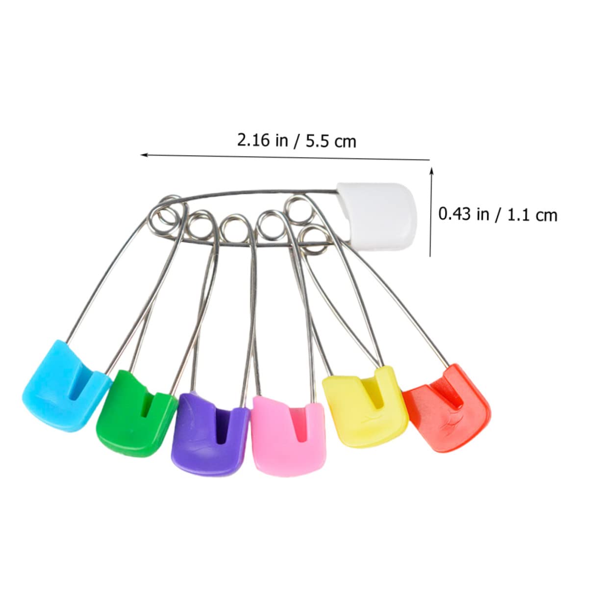 BEBEMOKO Reusable Diapers Baby Safety Pins 100pcs Large Safety Diaper Pins Safety Pin Fastener for Clothing Random