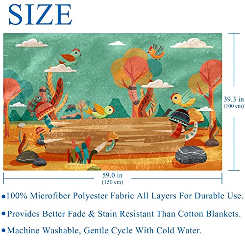 Couverture douce et chaude oiseaux 150x100 cm pour lit et canapé - 6