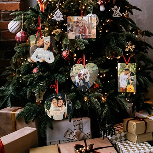 Gemszoo 2022 Christmas Picture Ornaments, Custom Double Sided Photo Text Ornaments Personalized Hanging Xmas Tree Commemorative Pendant Decoration Gift For Family, Couples (Horizontal Rectangle) #TOP5