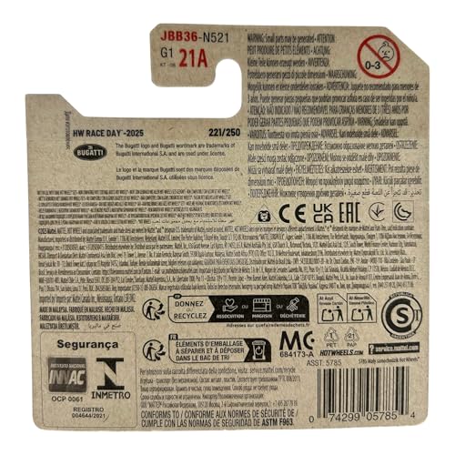 Image of Hot Wheels 94 Bugatti EB110 HW Race Day Ages 3 Years and Up 221 /250 (Purple)