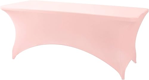 Miniatura 345 de FORLIFE Paquete de 6 manteles de elastano, de ajuste universal para mesas rectangulares de 6 pies, para patios, bodas, banquetes, fiestas