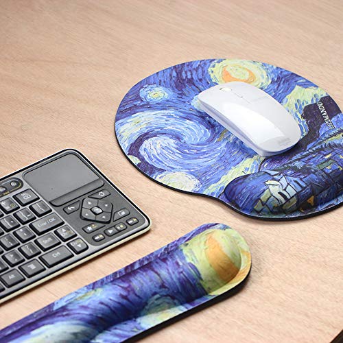 Lizimandu Keyboard Wrist Rest Pad and Mouse Wrist Rest Support Mouse Pad - Ergonomic Support - Premium Quality Foam - Durable & Comfortable & Lightweight for Easy Typing & Pain Relief(Starry Sky) - Thumbnail 2