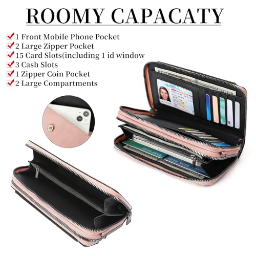 Image of FALAN MULE Crossbody Bags for Women Small Leather Cell Phone Wallet Wristlet Purse with Zip Around 2 Strap