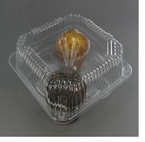 Oasis Supply 4-Compartment Cupcake Container with Hinged Lid, Clear