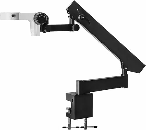 Articulating Stand with Clamp for Stereo Microscopes, Bracket with Table Clip Articulating Arm Pillar Clamp Holder Bracket Adjusted Up and Down for