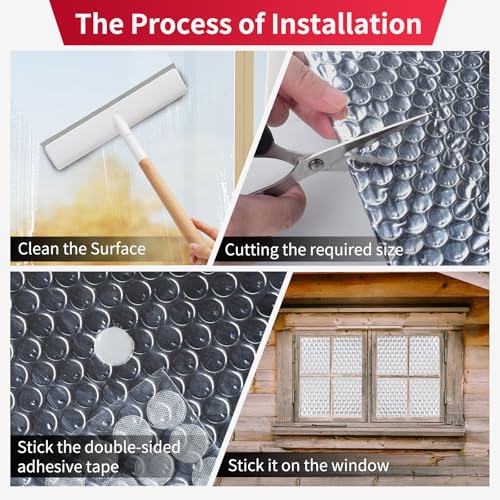 AggSound 3mm reflektierendes einlagiges Blasen-Isolierung, 121,9cm × 3m doppelseitiges Aluminiumfolien-Isolierung, passend für alle Jahreszeiten, Fenster, Garagentore, Dächer, etc.