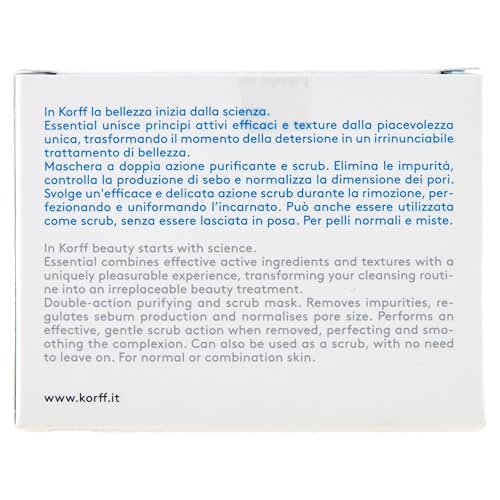 KORFF Essence 2 w 1 maska oczyszczająca i peelingująca, usuwa zanieczyszczenia, do skóry normalnej i mieszanej, 50 ml