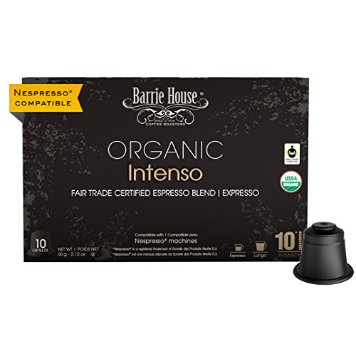 Barrie House Fair Trade Organic Intenso Espresso Capsules | 10 Pods Per Pack | Compatible with Nespresso OriginalLine Coffee Machines