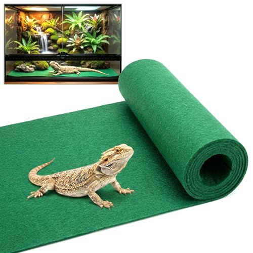 MAQIHAN Reptile Carpet 40 Gallon - 39 x 20 Inch Reptile Mat Reptile Tank Accessories Terrarium Liner for Bearded Dragon Snake Lizard Gecko Tortoise Habitat, Cut to Fit Substrate Liner