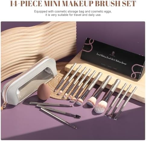 Travel Makeup Brush Set BS-MALL 14 Pcs