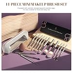 Travel Makeup Brush Set BS-MALL 14 Pcs with 1 Pcs Makeup Sponge – Essential Foundation Powder Concealers, Eye Shadows, Blush Makeup Brushes with Travel Makeup Case (Champagne) - Image 2