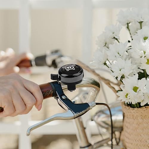Miniatura 6 de WIRESTER Campana redonda de aluminio negro para bicicleta, anillo clásico, accesorios de bicicleta, anillo de campana para adultos, niños, niñas y