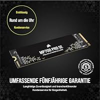Corsair MP700 PRO SE 4 TB M.2 PCIe Gen5 x4 NVMe 2.0 SSD – M.2 2280 – Bis zu 14.000 MB/s Sequenzielles Lesen – Hochdichter TLC NAND – Schwarz – Ansicht 8