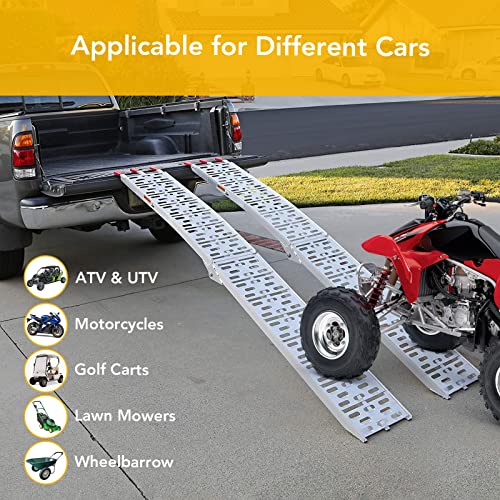 Cheinauto Atv Motorcycle Ramps,7.5 Ft Aluminum Folding Loading Ramps Kit 1500Lbs Capacity For Trailers Pickup Truck Car Tailgate Atv Motorcycle Lawn Mower,2 Pack #TOP1