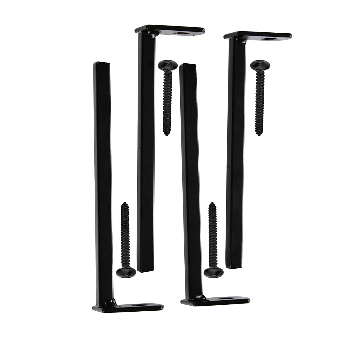 Steel Inside-Mount Window Bar Bracket（4-Pack,3'' one Way Non-Removable Security Screw Included）Black