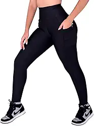 Calça Legging Feminina Com Bolsos Leg Feminina Bolso Calça Leg Suplex Power Grossa Zero Transparência