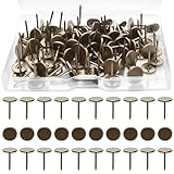 100 Pcs Upholstery Thumb Tacks for Wall, 0.66' x 0.42' Bronze Vintage Style Upholstery Tacks, Heavy Duty Thumb Tacks for Decorative Brad Nails for DIY, Cork Board, Wall, Fabric
