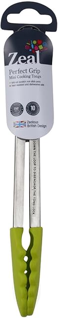 New Zeal Kitchen Heat Resistant Silicone Head Perfect Grip Mini Cooking Tongs