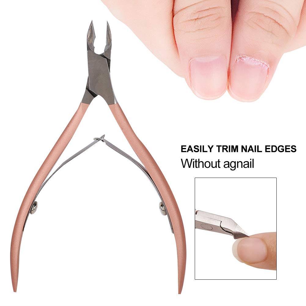 Stainless Steel Nail Dead Skin Scissors, Nail Trimmer Clipper For Calluses Hangnail Remover, Manicure Pedicure Tool(Rose Gold)