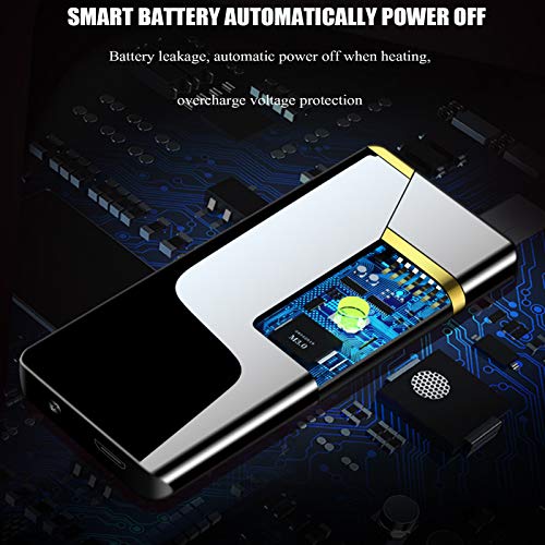 Electric Lighter LED Battery Indicator Safety Switch USB Rechargeable Lighter Windproof Lighter for Camping Fire Starter Hunting Backpacking Hiking - Image 7