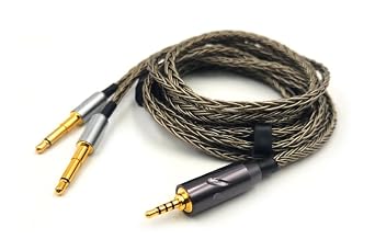 16-Strand 2.5mm 3.5mm 4.4mm 6.35mm 6N OCC Silver-Plated Balanced Cable 4.6ft Compatible with Final D8000, SONOROUS X IV VI VIII, Meze 99 Classics, 109 PRO Headphones